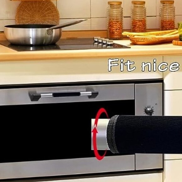 MIAOWATER 2 PCS REFRIGERATOR DOOR HANDLE COVERS KITCHEN APPLIANCE DECOR HANDLES - Picture 4 of 8